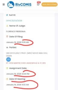 Screenshot from RivCOMiS 